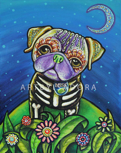 Day of the Dead Pet Portrait with a Contemporary Twist